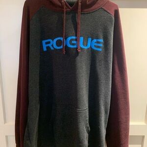 * SOLD* Rogue Men's Charcoal and Maroon Hoodie